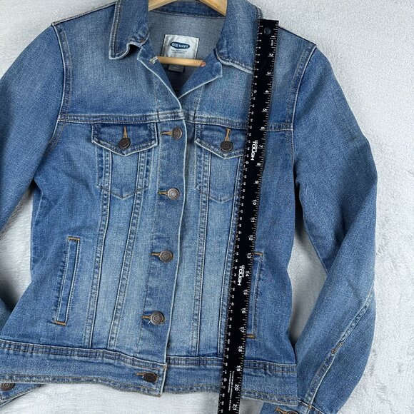 Old Navy Denim Jacket Women’s Size X Small Medium Wash Button Front Blue - Picture 6 of 11